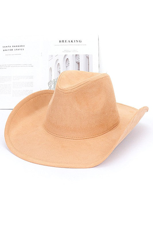 Faux Suede Cowboy Hat 