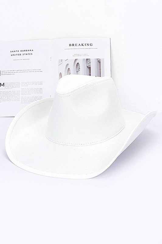 Faux Suede Cowboy Hat 