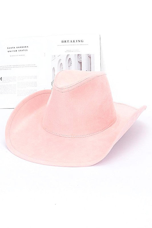 Faux Suede Cowboy Hat 