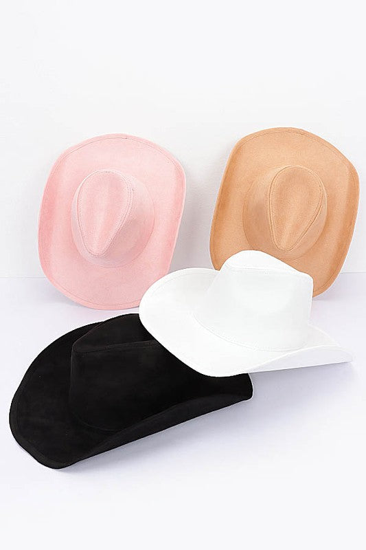 Faux Suede Cowboy Hat 