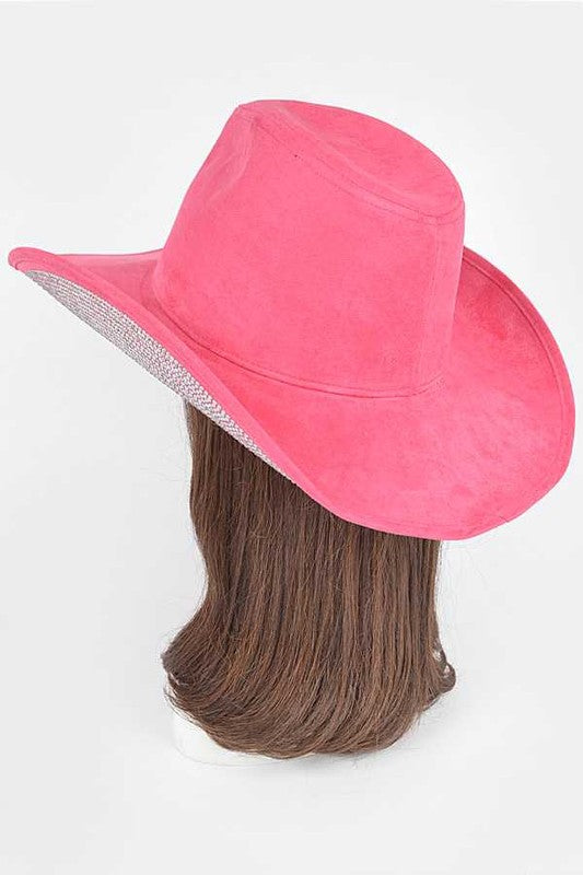 Faux Suede Cowboy Hat 
