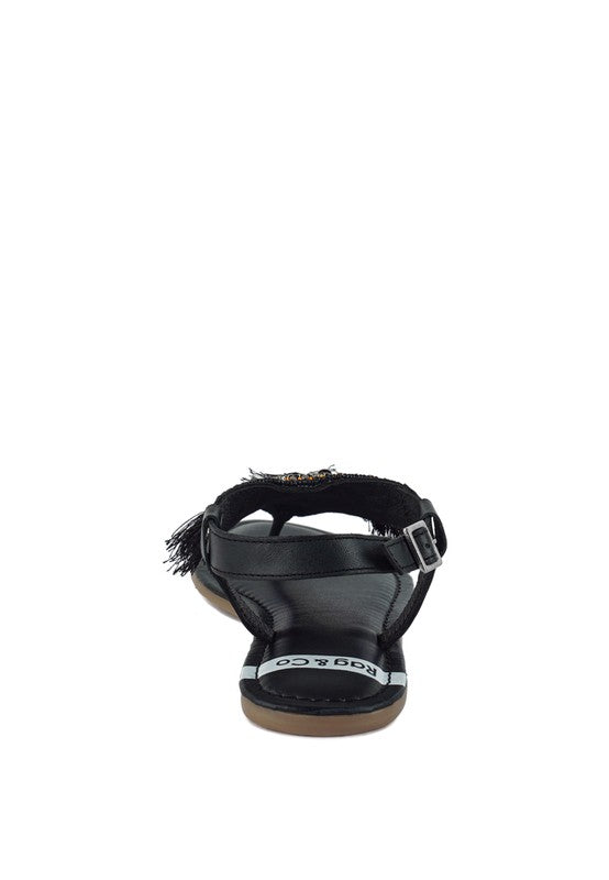 Risha Genuine Leather Tassel Sandals Rag Company