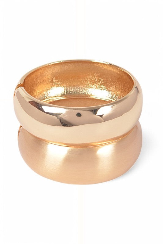 Textured 2 PC Hinged Bangle Set LA Jewelry Plaza