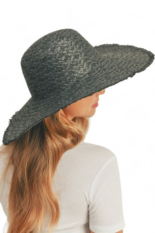 Wide Brim Frayed Edge Sun Hat Artini Accessories