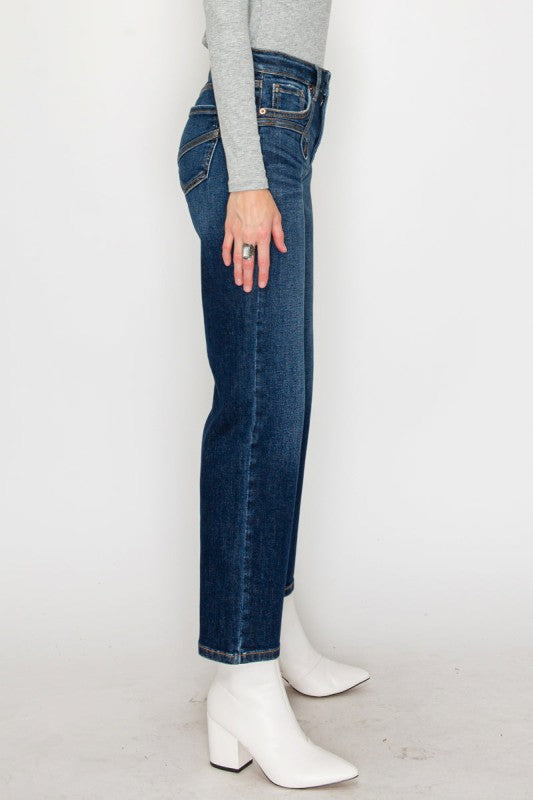 AT1029STD - High Rise Ankle Straight Jeans - Weste 