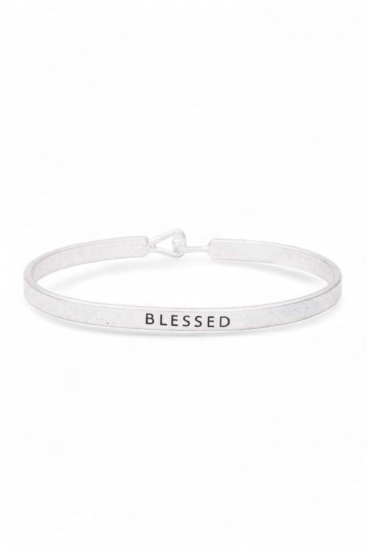 BLESSED Engraved Hook Bangle LA Jewelry Plaza
