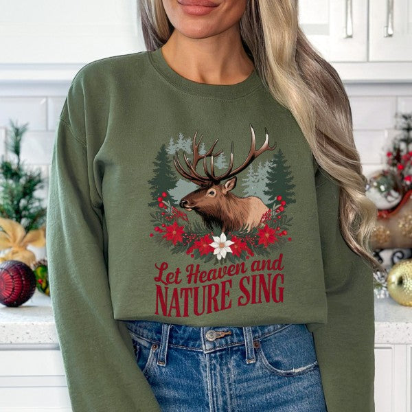 Christmas, Christian, Elk, Floral, Festive Holiday ATTA TOOD