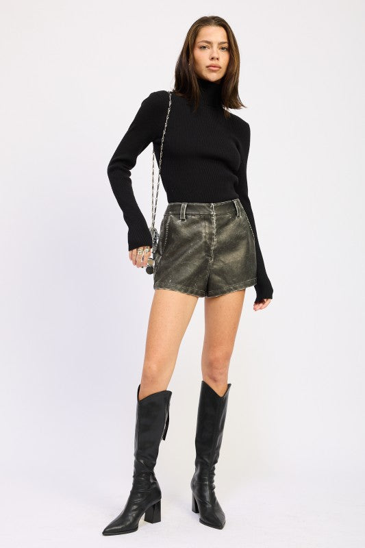 LONG SLEEVE TURTLE NECK BODYSUIT WITH OPEN BACK 