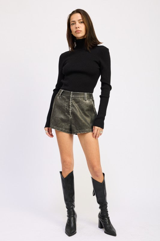 LONG SLEEVE TURTLE NECK BODYSUIT WITH OPEN BACK 