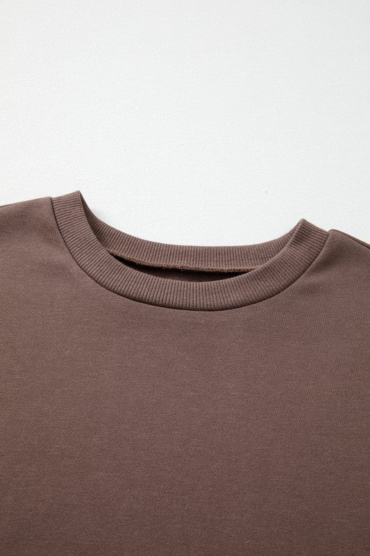 Cotton Colorblock Drop  Pullover Sweatshirt EG fashion