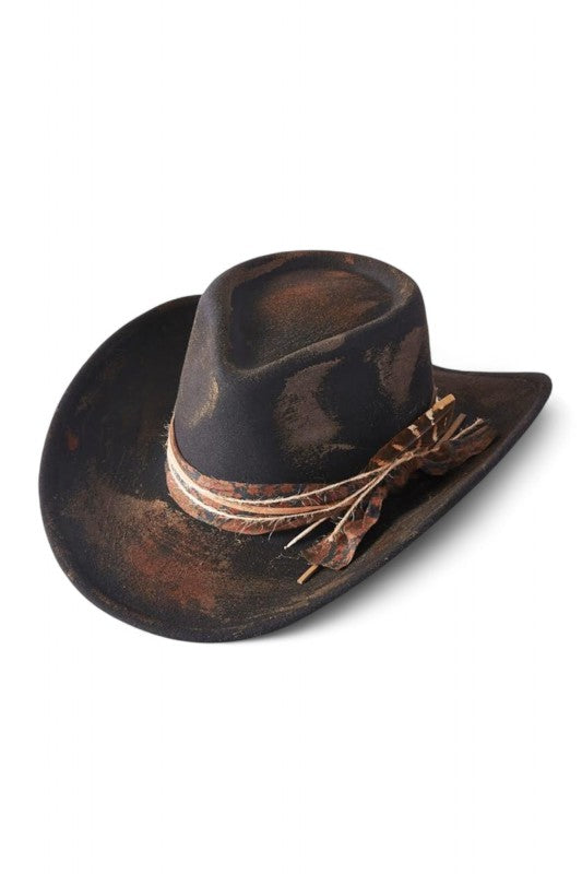 Distress Vintage Shapable Fedora Cowboy Hat LA Jewelry Plaza