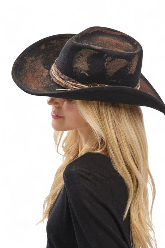 Distress Vintage Shapable Fedora Cowboy Hat LA Jewelry Plaza