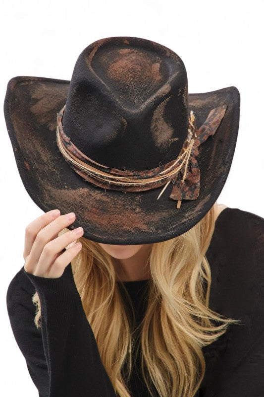 Distress Vintage Shapable Fedora Cowboy Hat LA Jewelry Plaza