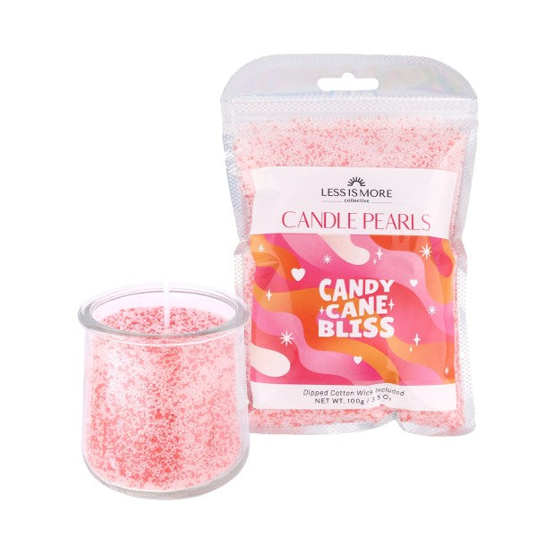 Candy Cane Bliss Candle Pearls Less is More Collective