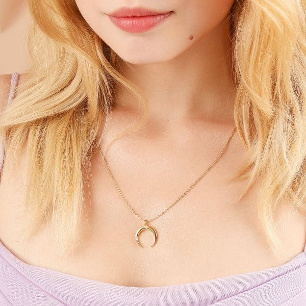 18k Gold Crescent Necklace Less is More Collective