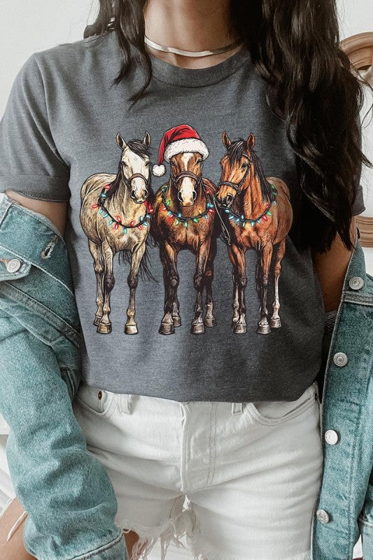 Christmas Horses Graphic Tee Color Bear