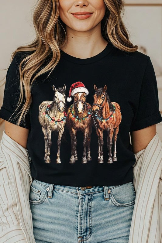 Christmas Horses Graphic Tee Color Bear