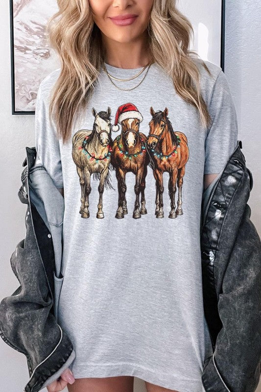 Christmas Horses Graphic Tee Color Bear