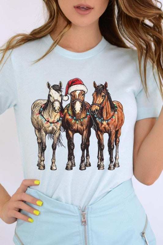 Christmas Horses Graphic Tee Color Bear
