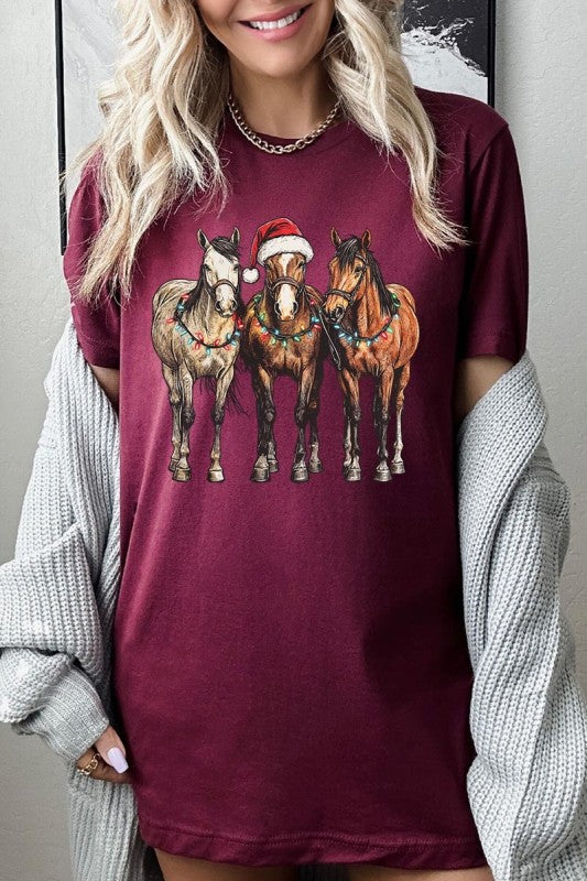 Christmas Horses Graphic Tee Color Bear