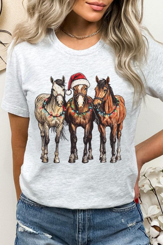 Christmas Horses Graphic Tee Color Bear