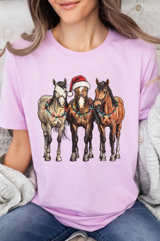Christmas Horses Graphic Tee Color Bear