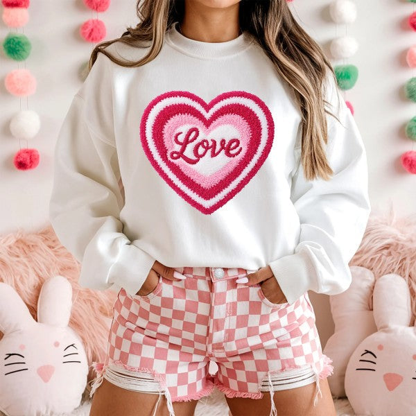 Latchwork Love Graphic CrewNeck Sweatshirt