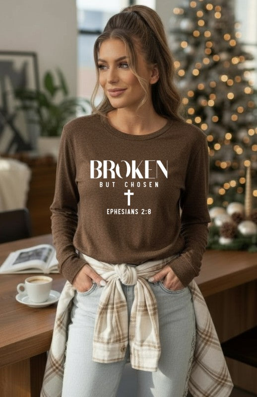 Broken But Chosen Long Sleeve Graphic Top Ocean and 7th