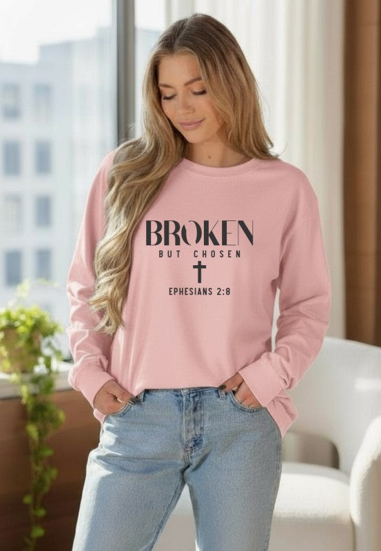 Broken But Chosen Long Sleeve Graphic Top Ocean and 7th