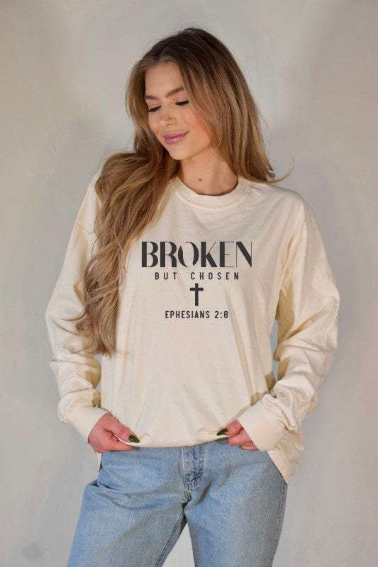 Broken But Chosen Long Sleeve Graphic Top Ocean and 7th