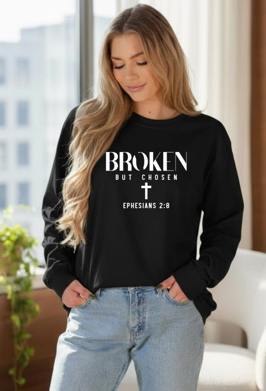 Broken But Chosen Long Sleeve Graphic Top Ocean and 7th
