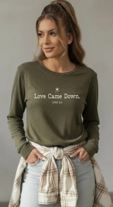 Love Came Down Long Sleeve Graphic Tee Ocean and 7th