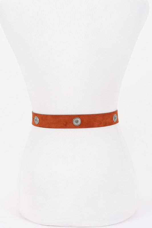 Plus Size Faux Suede Western Concho Buckle Belt LA Jewelry Plaza