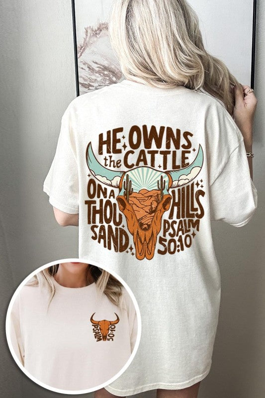 He Owns the Cattle Graphic Heavy Cotton Tee Color Bear