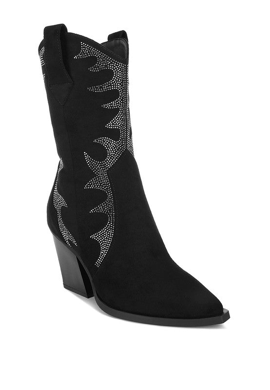 Rambler Rhinestones Embellished Calf Boots Luckygirlsclothingcompany.com