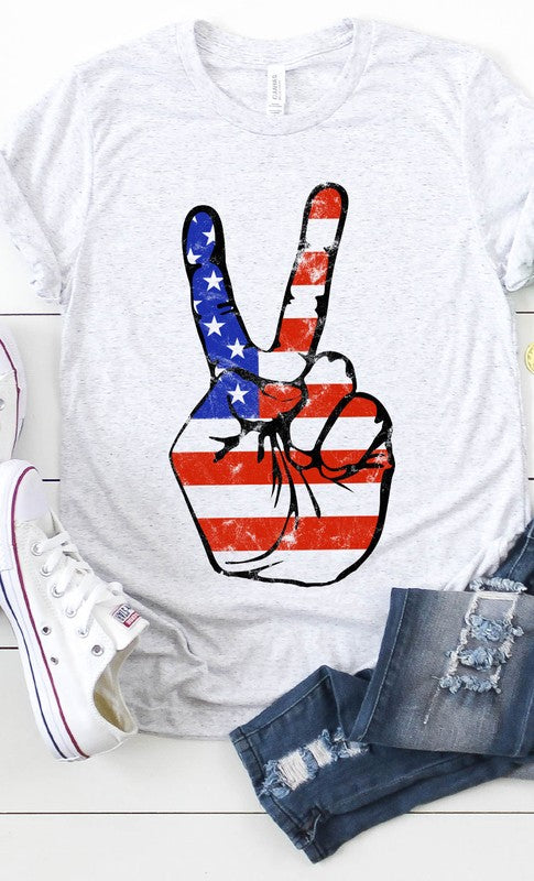 American Peace Sign Graphic Tee Kissed Apparel