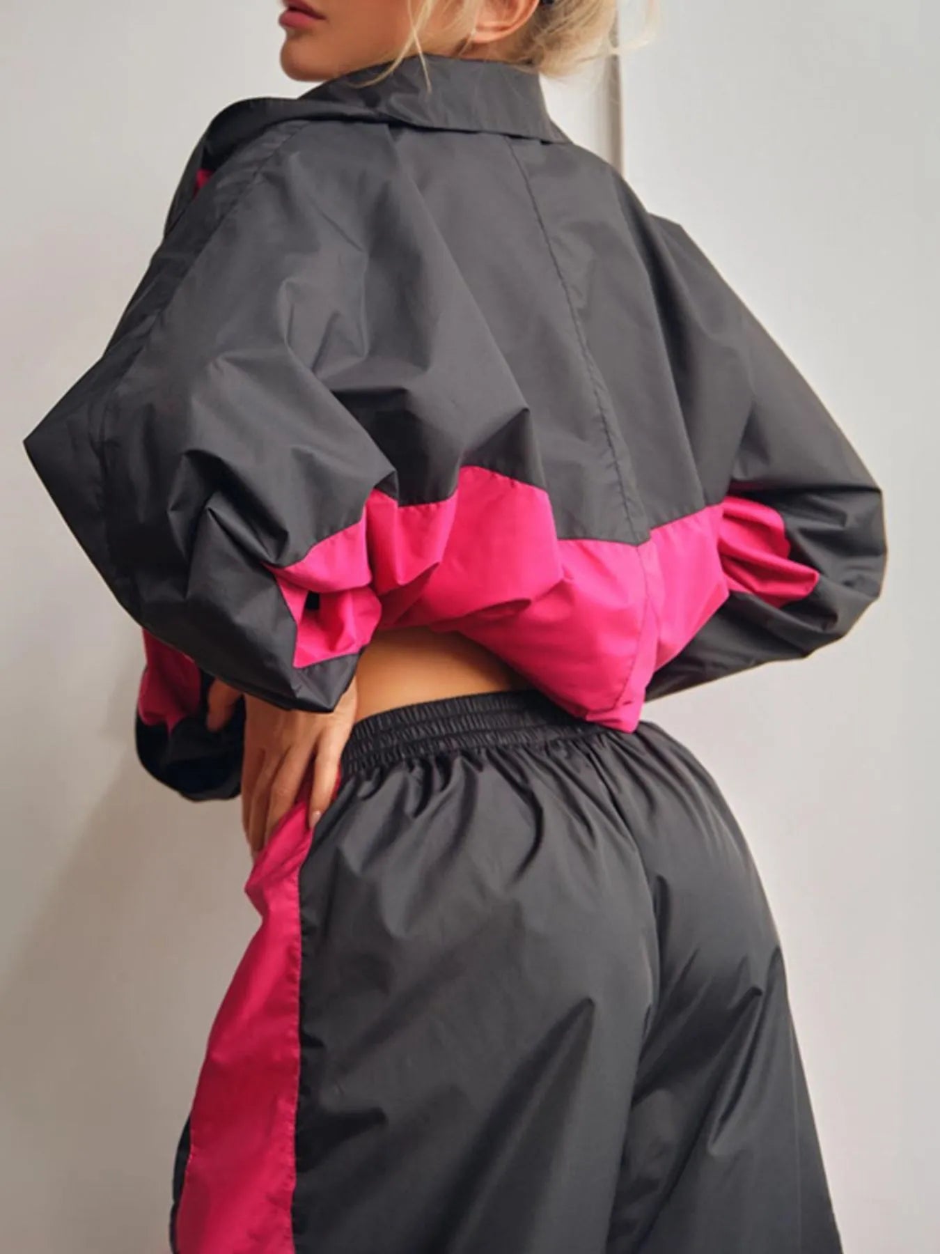 Zip Up Long Sleeve Top and Pants Set Trendsi