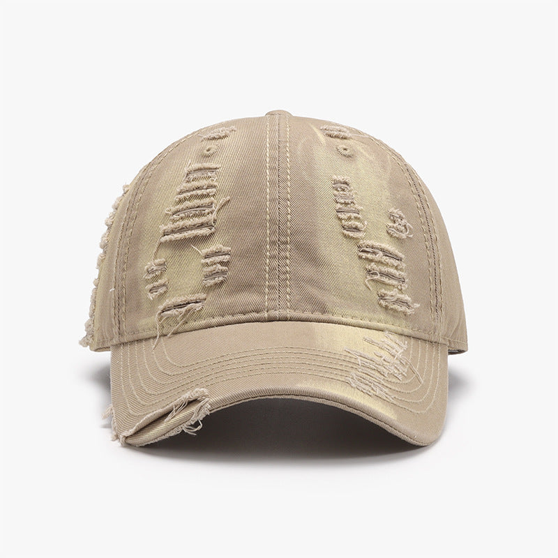 Distressed Adjustable Cotton Baseball Cap Trendsi