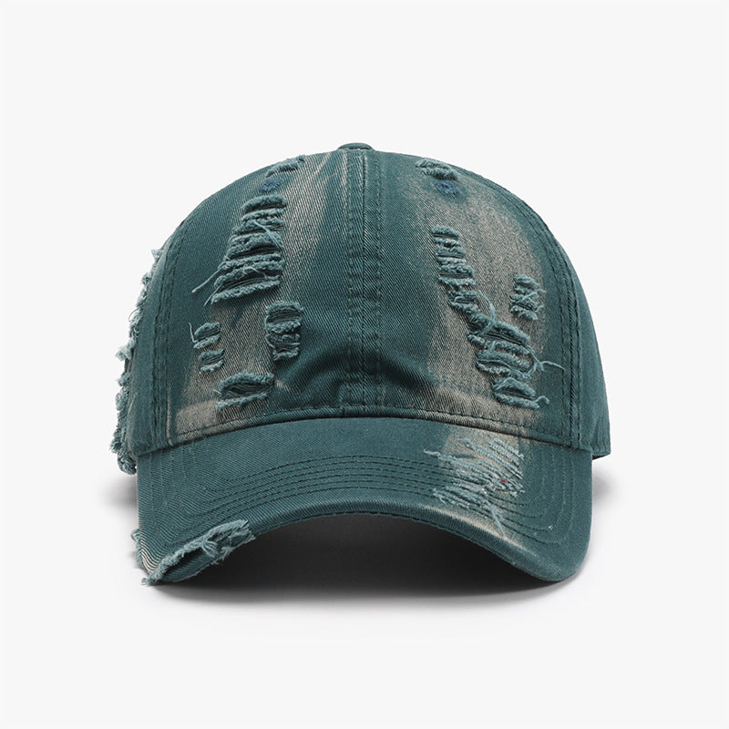 Distressed Adjustable Cotton Baseball Cap Trendsi