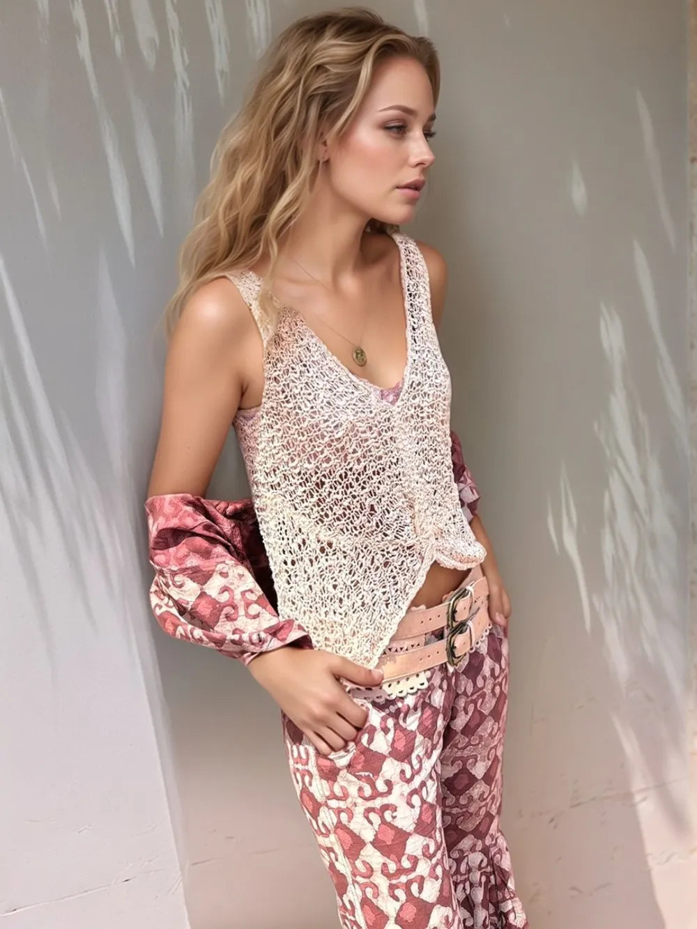 Crochet V-Neck Tank 