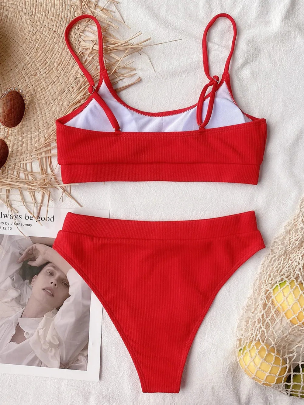 Scoop Neck Spaghetti Strap Two-Piece Swim Set 