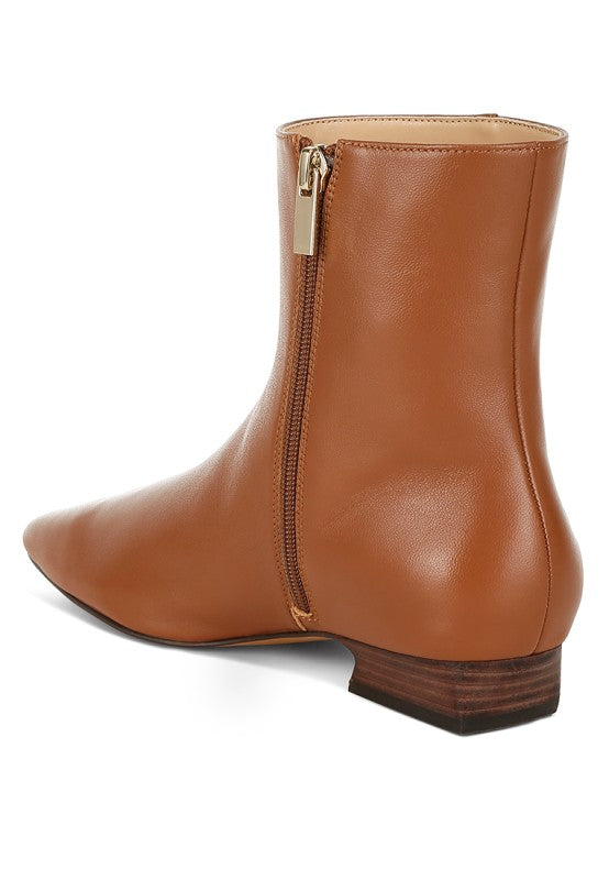 Obita Flared Heel Genuine Leather Boots Rag Company
