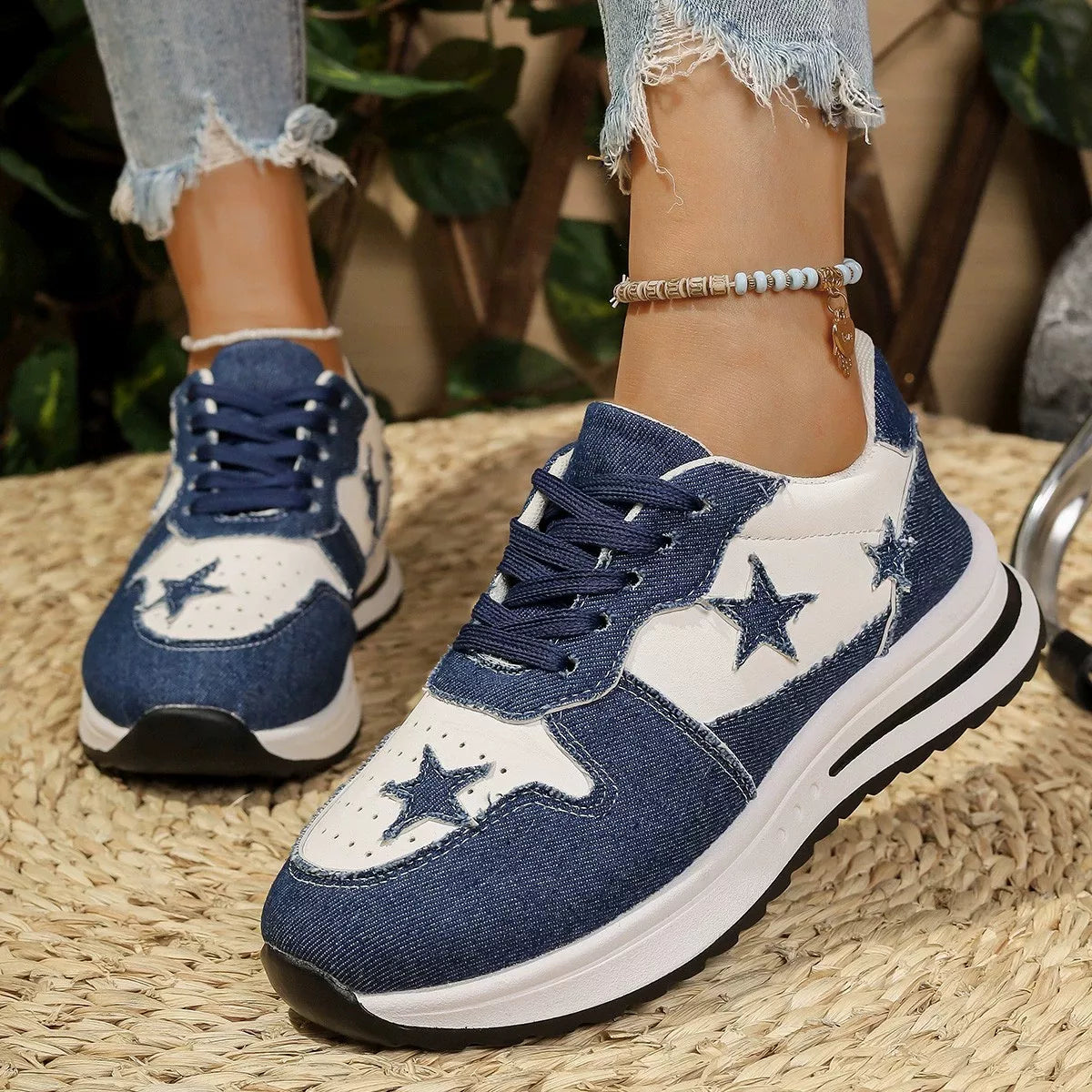 Star Lace Up Sneakers 
