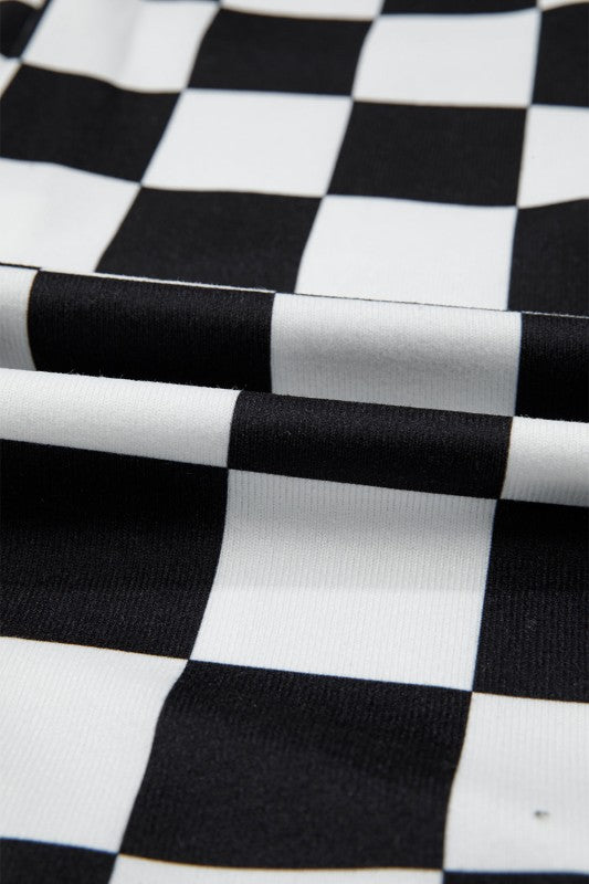 Checker Flap Pocket Button Front Shacket 