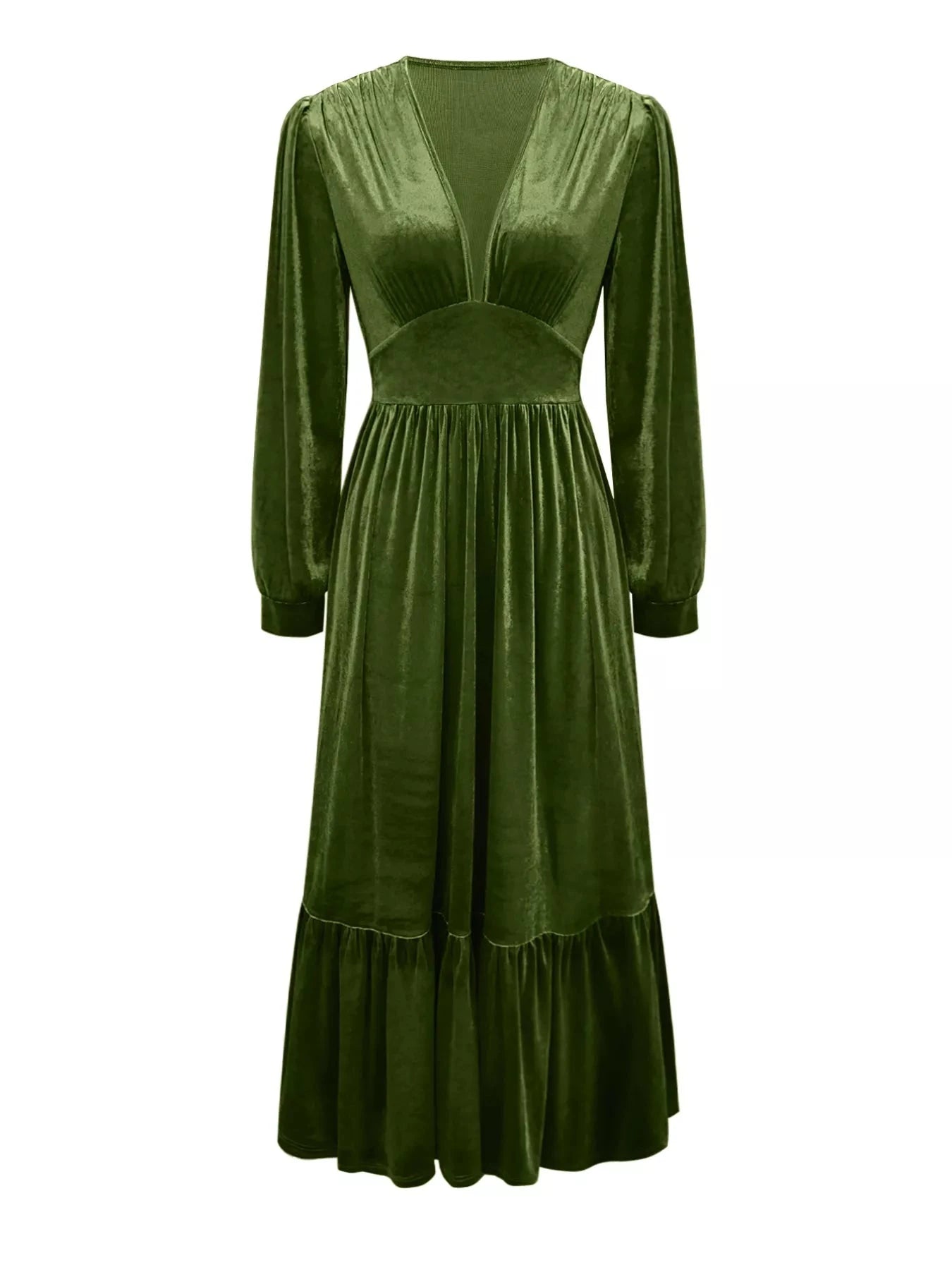 Ruffled Hem Long Sleeve Dress