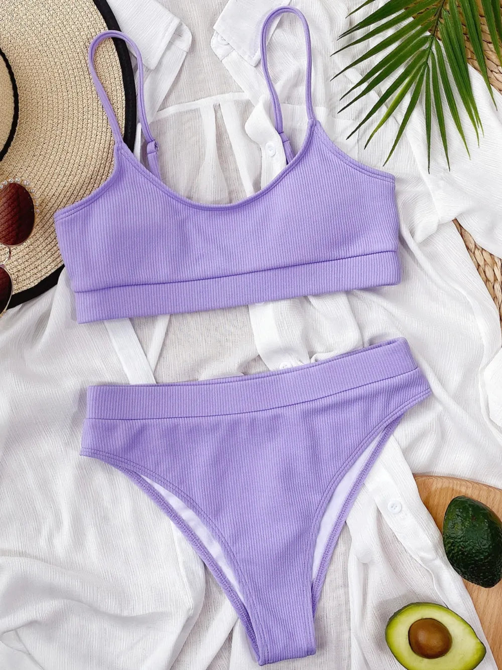 Scoop Neck Spaghetti Strap Two-Piece Swim Set 