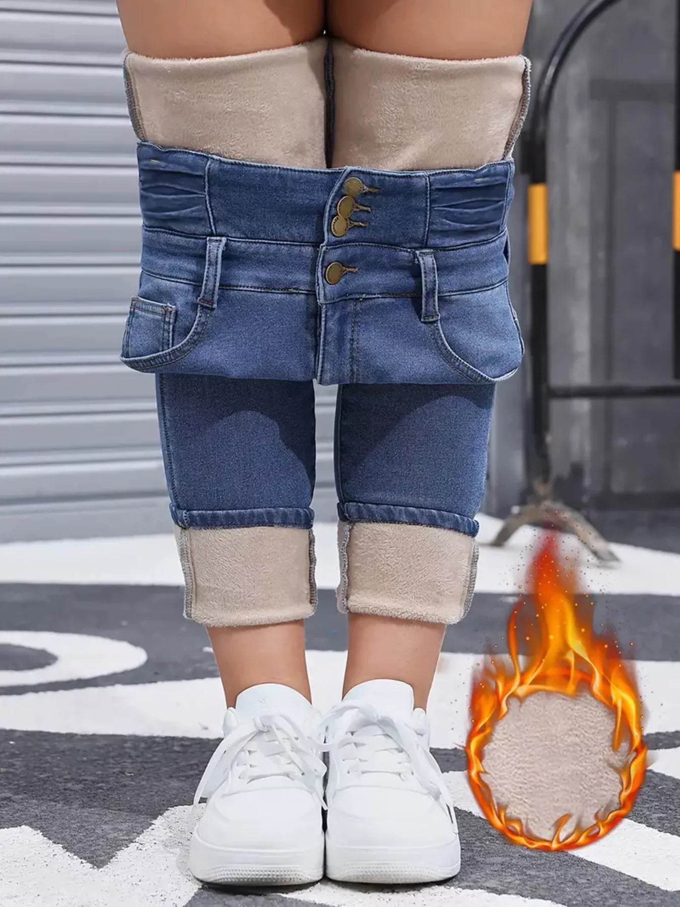 High Waist Button Fly Skinny Jeans Trendsi