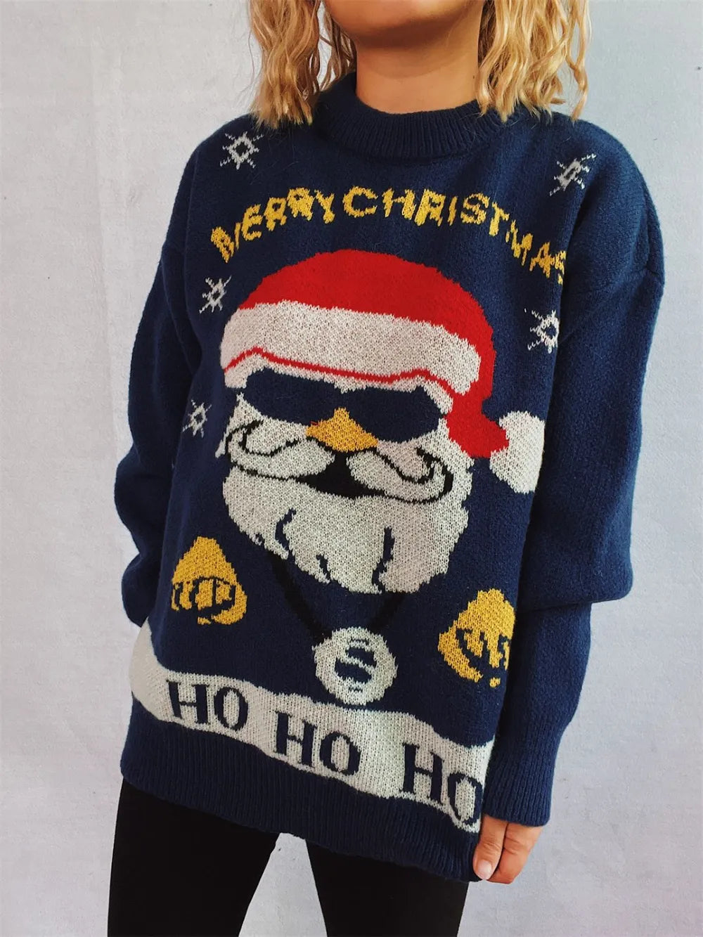 Santa Round Neck Long Sleeve Sweater 