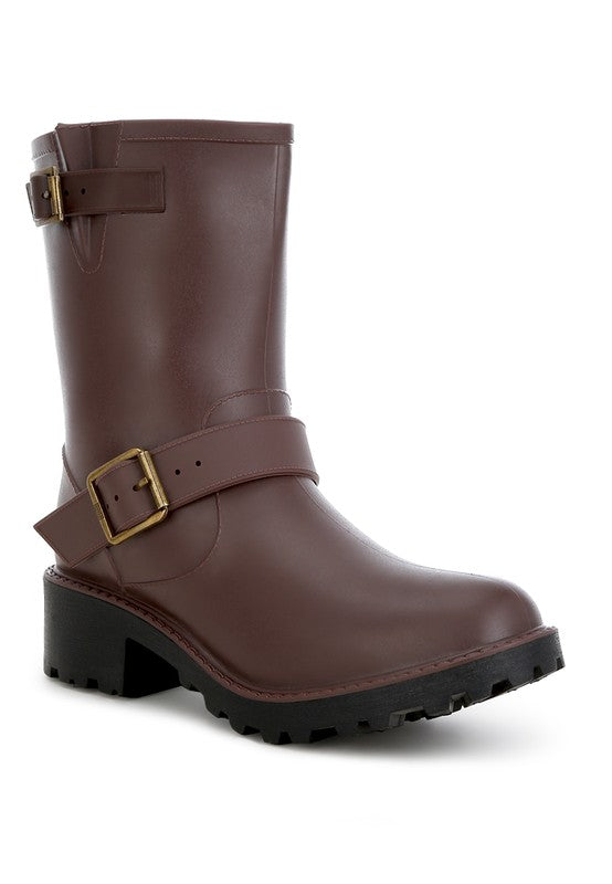 Anong Harness Detail Calf Boots 