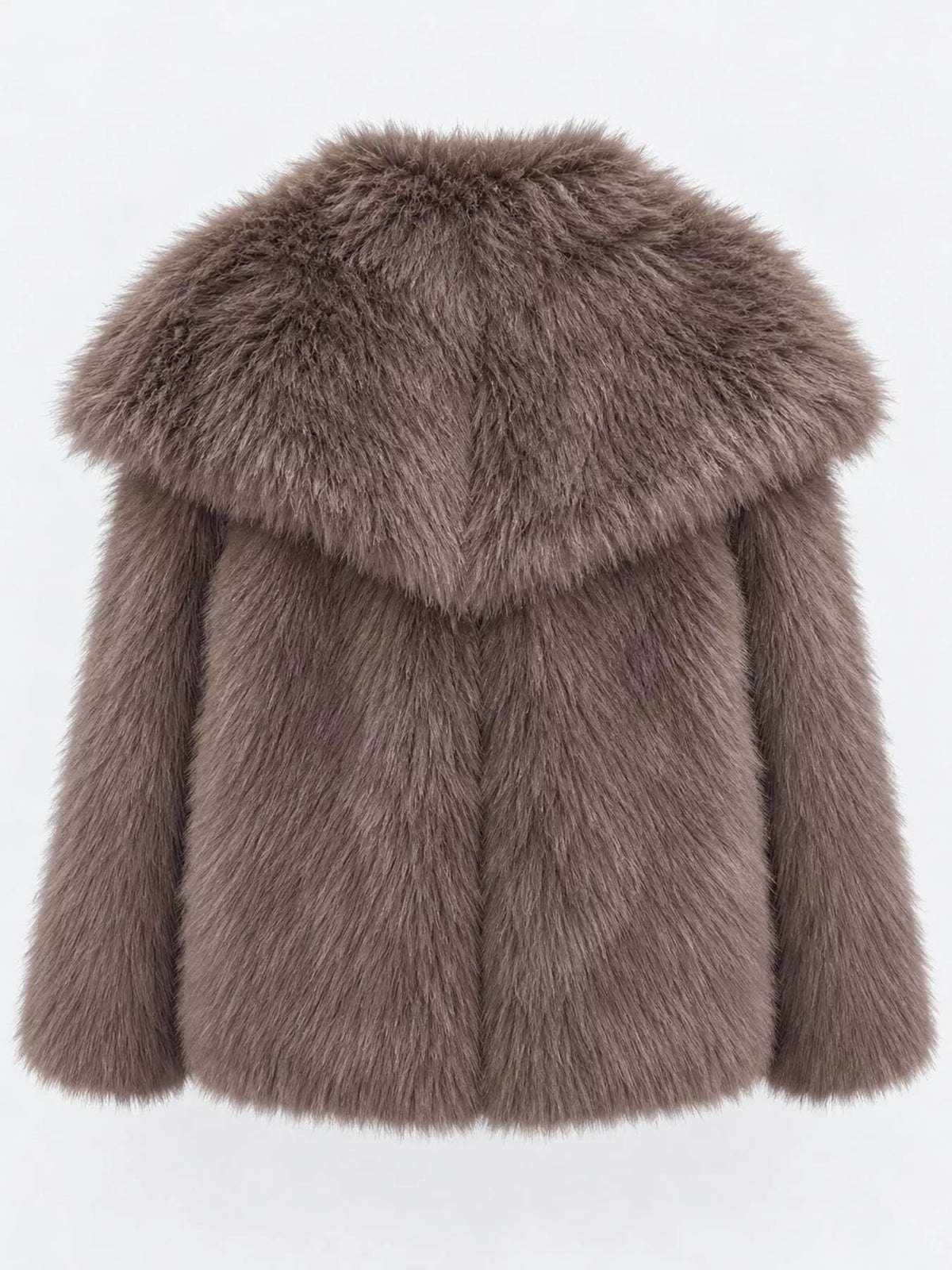 Fox Fur Collar Winter Outerwear Trendsi